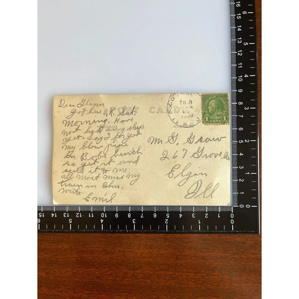 Vintage 1930 Ephemera RPPC Postcard Souvenir Badlands North Dakota Aerial View